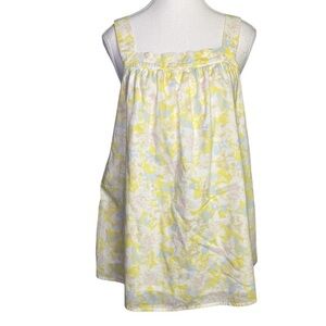 The Nines by HATCH Yellow and White Floral Sleeveless Top